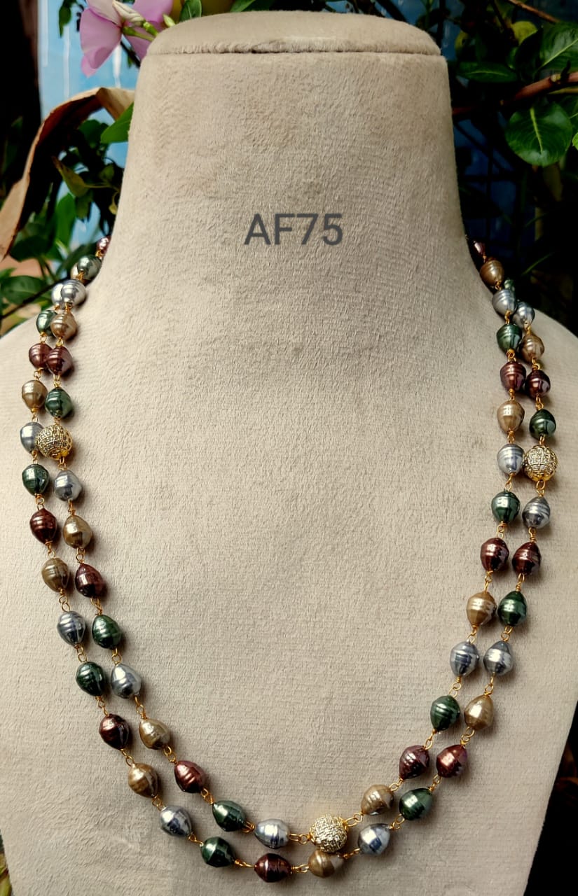 Metallic Mix Beads Necklace