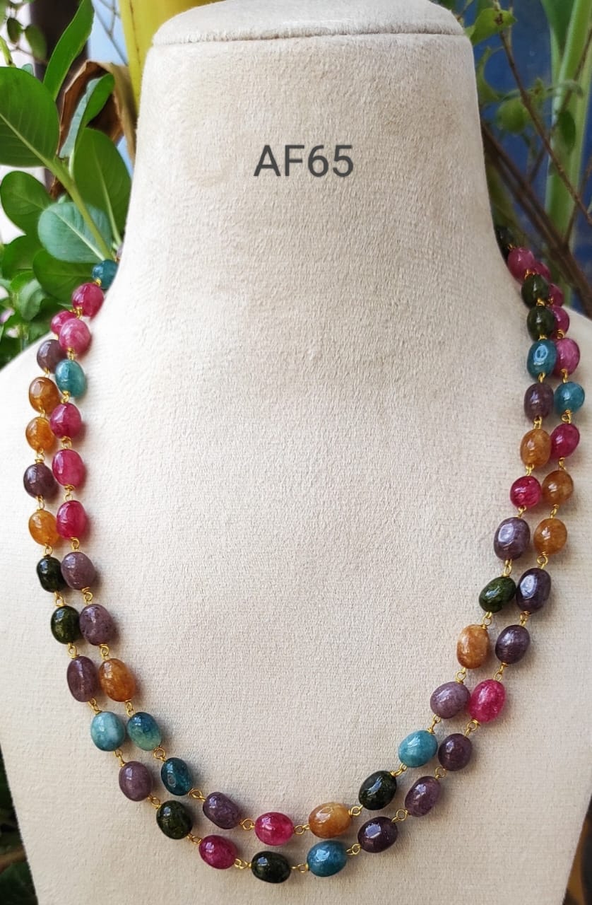 Rainbow Gemstone Beads Necklace