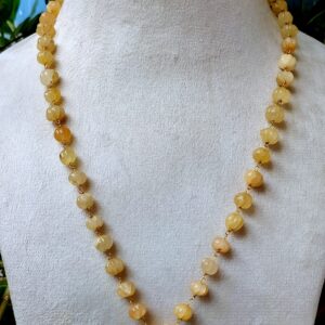 Natural Quartz Textured Beads Necklace
