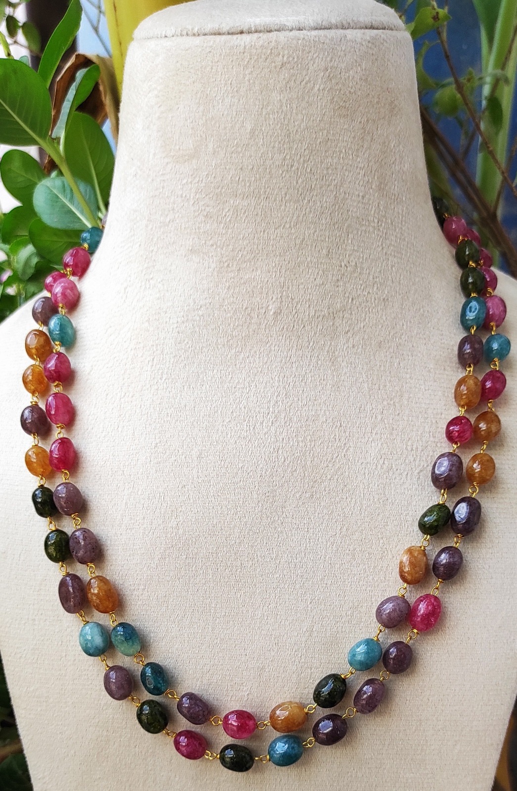 Rainbow Gemstone Beads Necklace