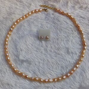 Freshwater Pearl Necklace & Stud Earrings Set