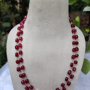 Double-Stranded Quartz & Pearl Necklace