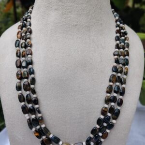 Tiger Eye Beads Multi-Strand Necklace