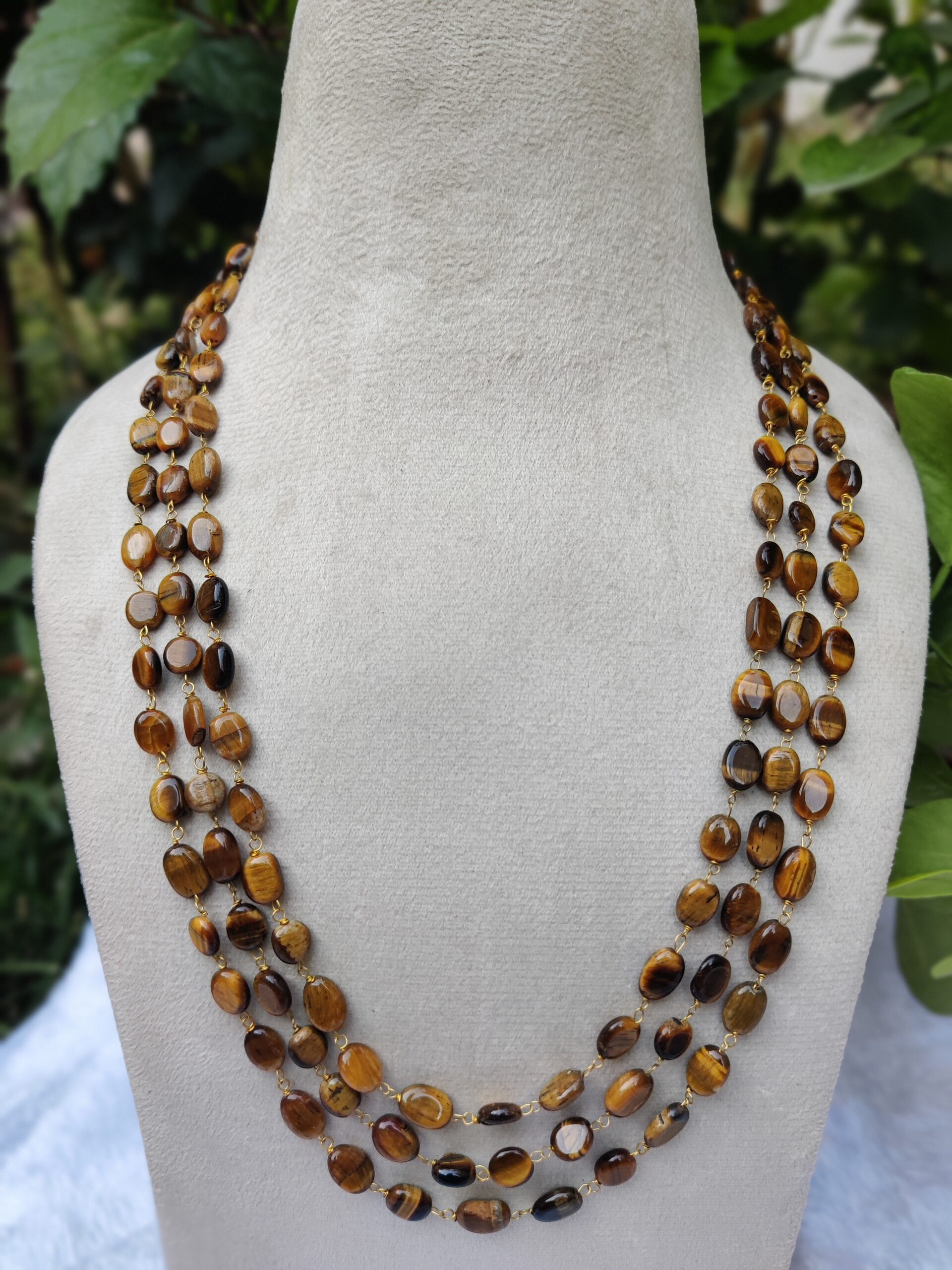 Triple-Strand Tiger’s Eye Necklace