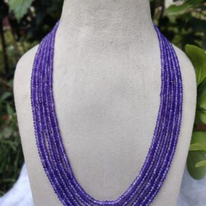 Multi-Strand Faceted onex Purple Bead Necklace