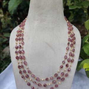natural strawberry Elegance Multi-Strand Necklace