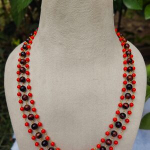 Tiwan Coral & Tiger Eye Necklace