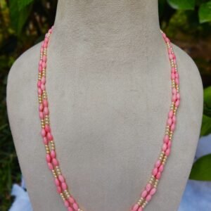 Taiwan Coral Rice-Shaped and syrosky pearl Necklace
