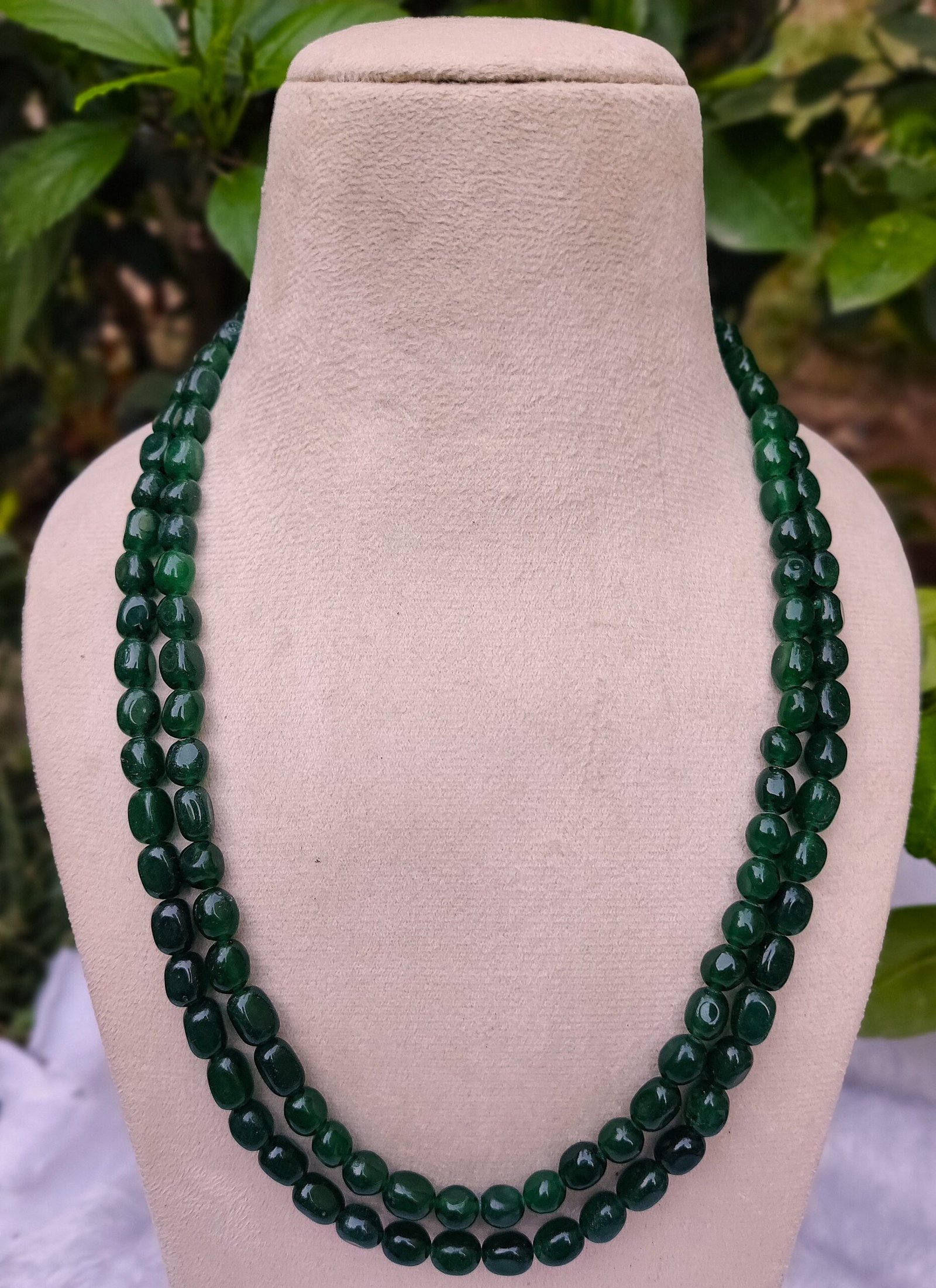 Double-Strand quartz Multi-Gemstone Necklace with Gold Links - Image 6