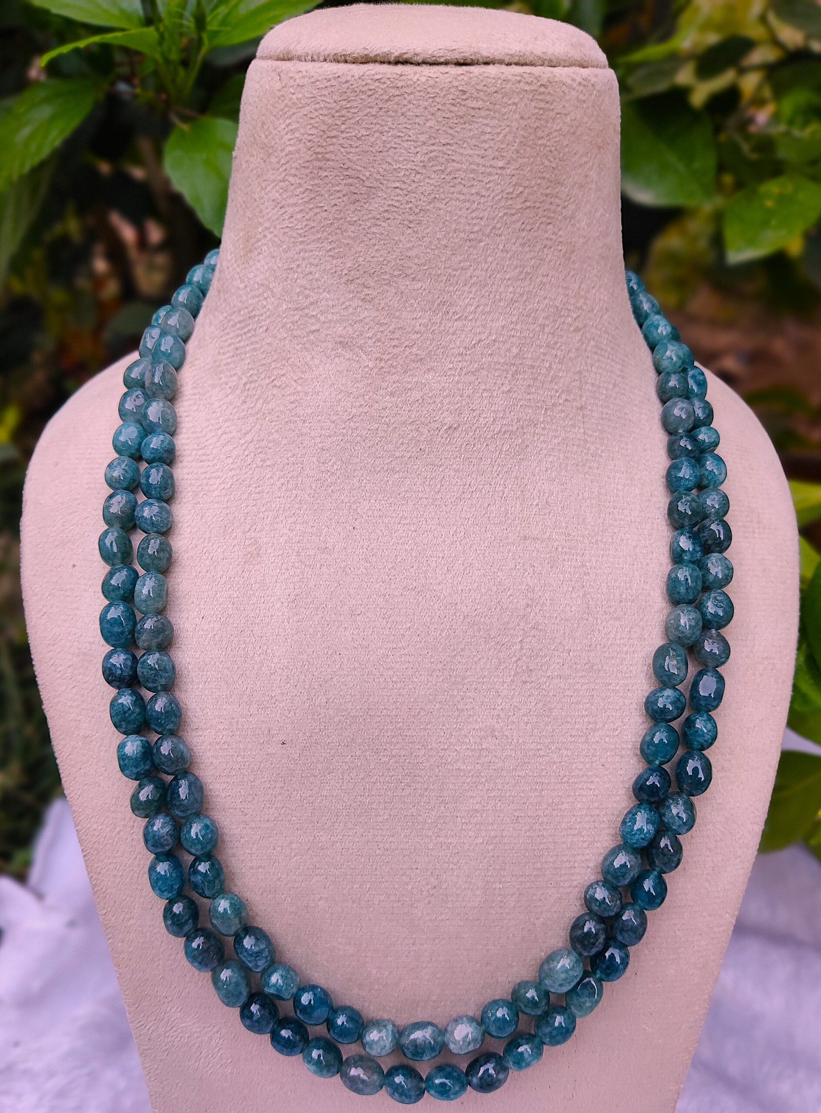 Double-Strand quartz Multi-Gemstone Necklace with Gold Links - Image 7