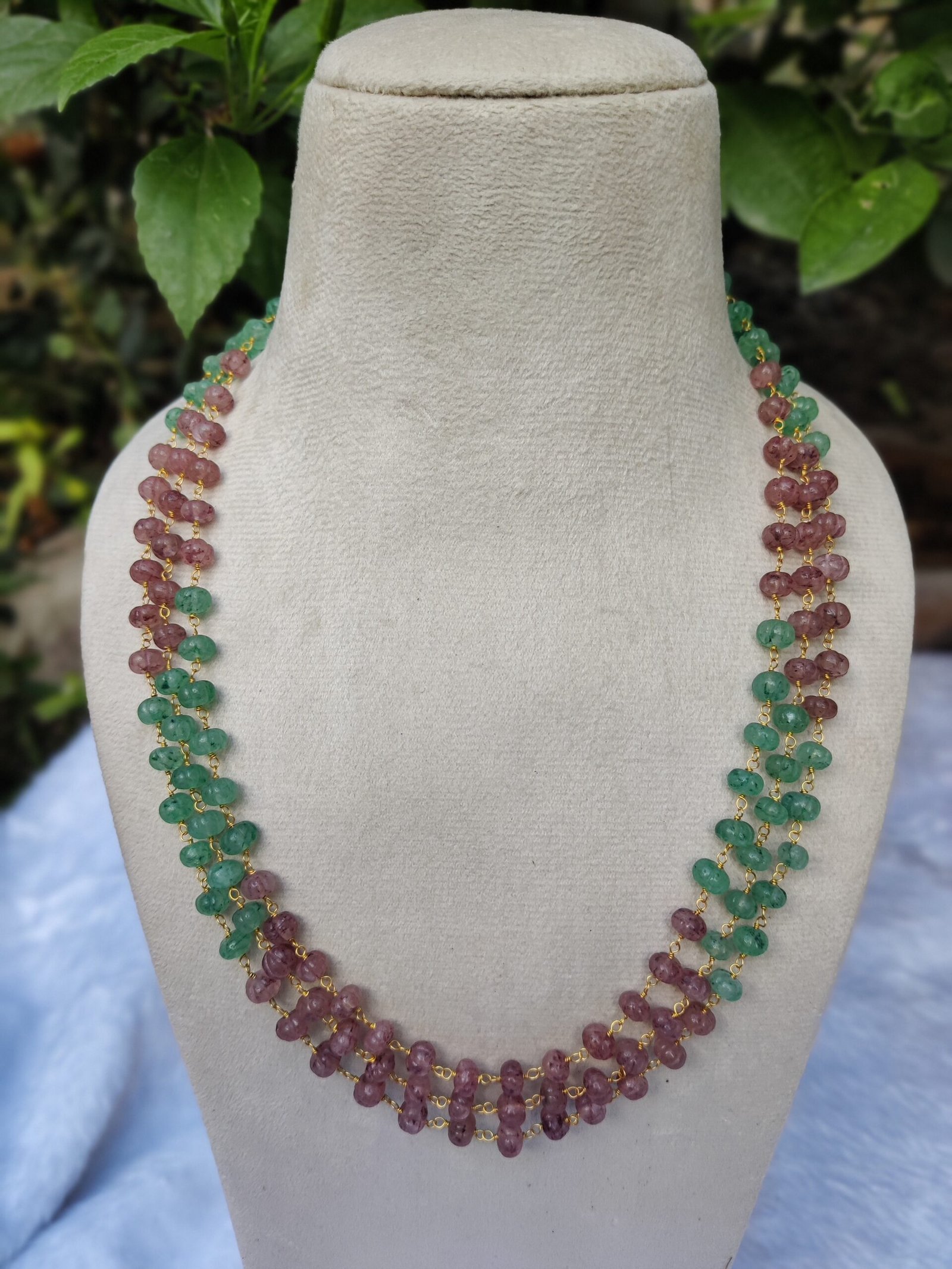 🍓🎃 Strawberry Pumpkin Beads Wire-Beading Necklace