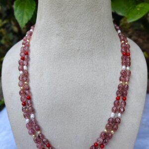 Pink Strawberry Two-Layer Necklace