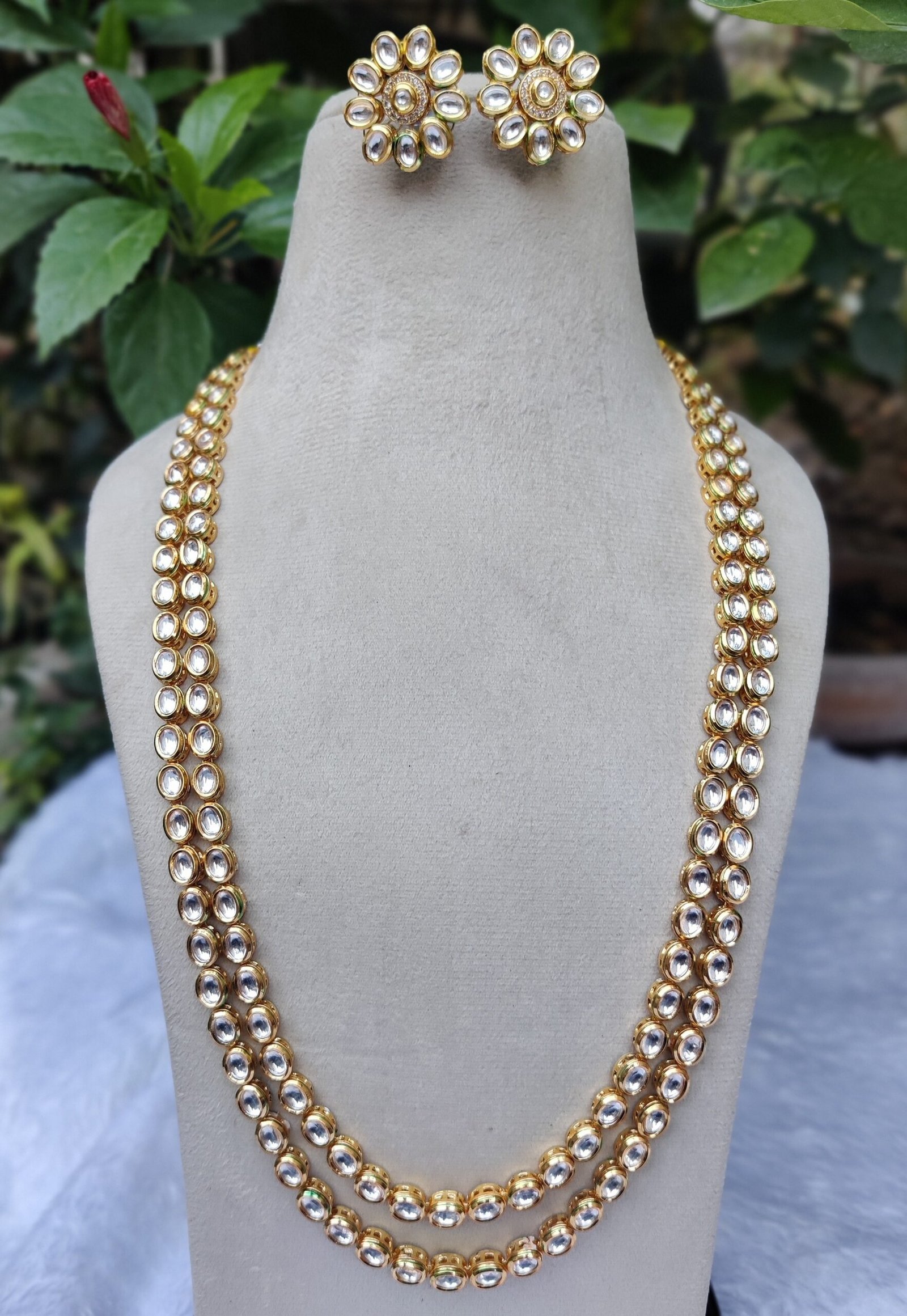 Micro Plated Kundan Necklace Set